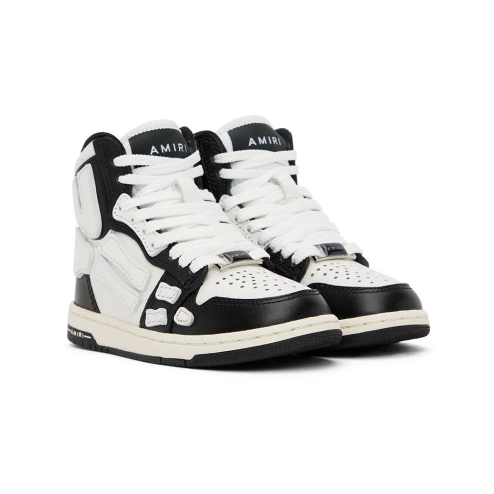AMIRI Kids Black & White Skel Top Sneakers